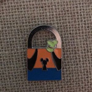 Goofy Padlock Hidden Mickey Enamel Pin
